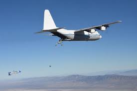 Watch a C-130 cargo plane grab a drone out of the sky