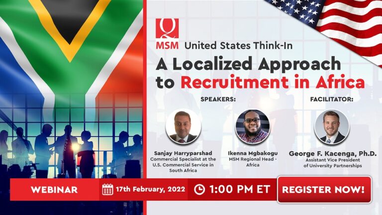 MSM to Host Webinar Discussing ‘Localized Approach to Recruitment in Africa’ among US institutions
