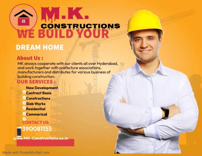 Mk Builders In Hyderabad Offer Excellent Construction Services For Both Residential And Commercial