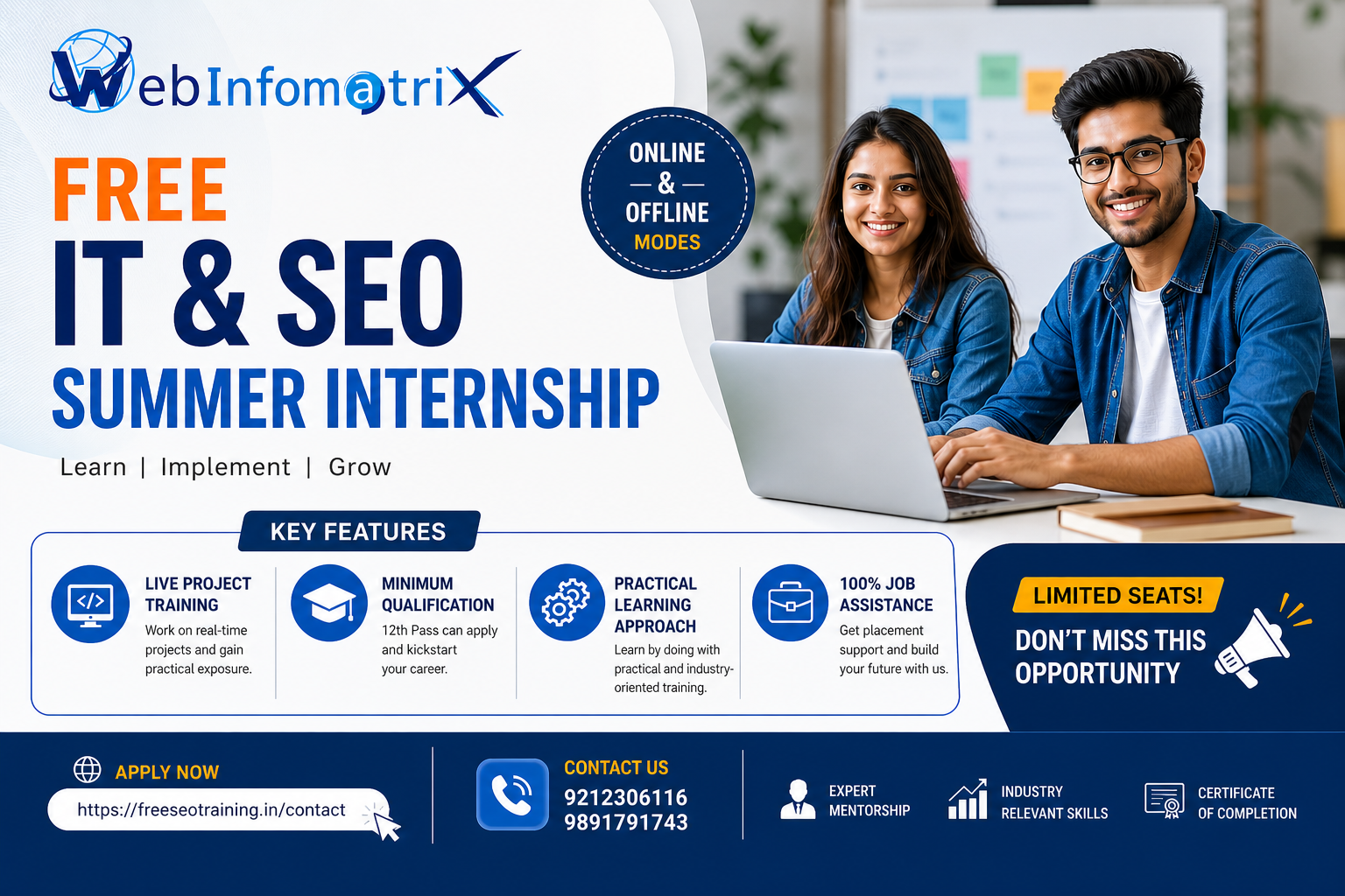 Web Infomatrix Announces Free IT & SEO Summer Internship Program to Empower Future Digital Professionals